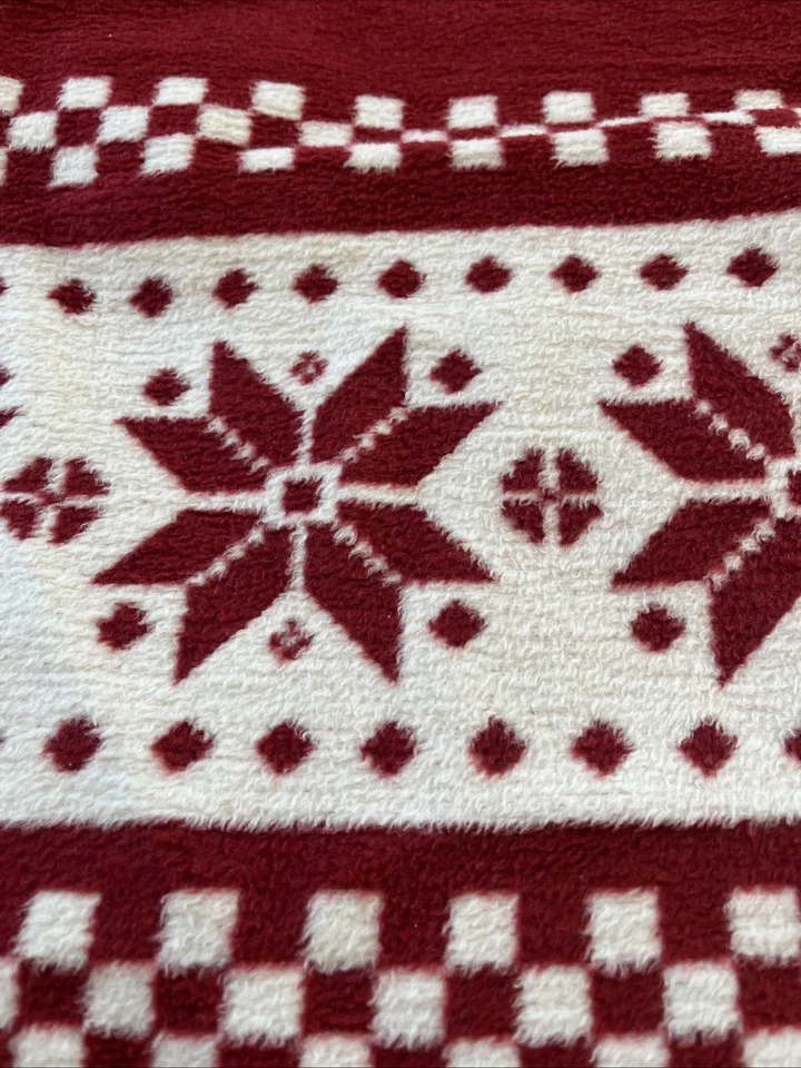 Manta Docofil Gran Tamaño Rojo Blanco Copo de Nieve Portugal Nueva Sin Etiquetas Foto 2 de 4