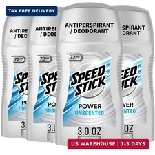 Speed Stick Power Unscented Antiperspirant  Deodorant Solid, 3 oz - Pack of 4