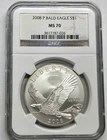 2008-P American Bald Eagle Commemorative Silver Dollar $1 NGC MS-70 !!!