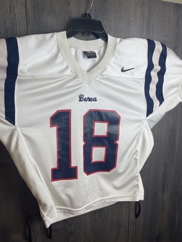 Vintage Nike Berea High School Bulldogs Football Jersey #18 Adult Large White