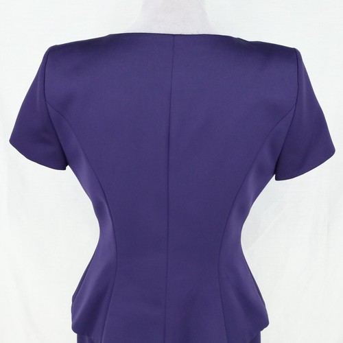 Alex Evenings Skirt Suit Petites 8P Blue Satin Rhinestone Formal Wedding Mob Mog - Picture 7 of 22