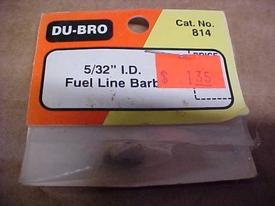 DU-BRO 814 = 5/32'' I.D. FUEL LINE BARBS (2)  (NEW OPENED)