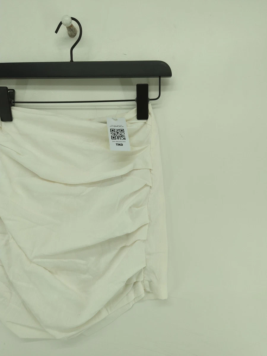 Minifalda corta Bershka XS blanca 100 % otras mini