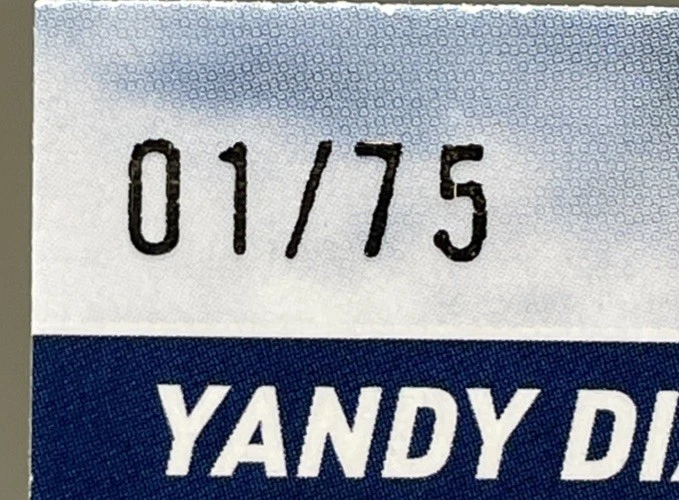 2024 Stadium Club Purple Foil #296 Yandy Diaz 01/75 ~ Tampa Bay Rays - Image 3 of 3