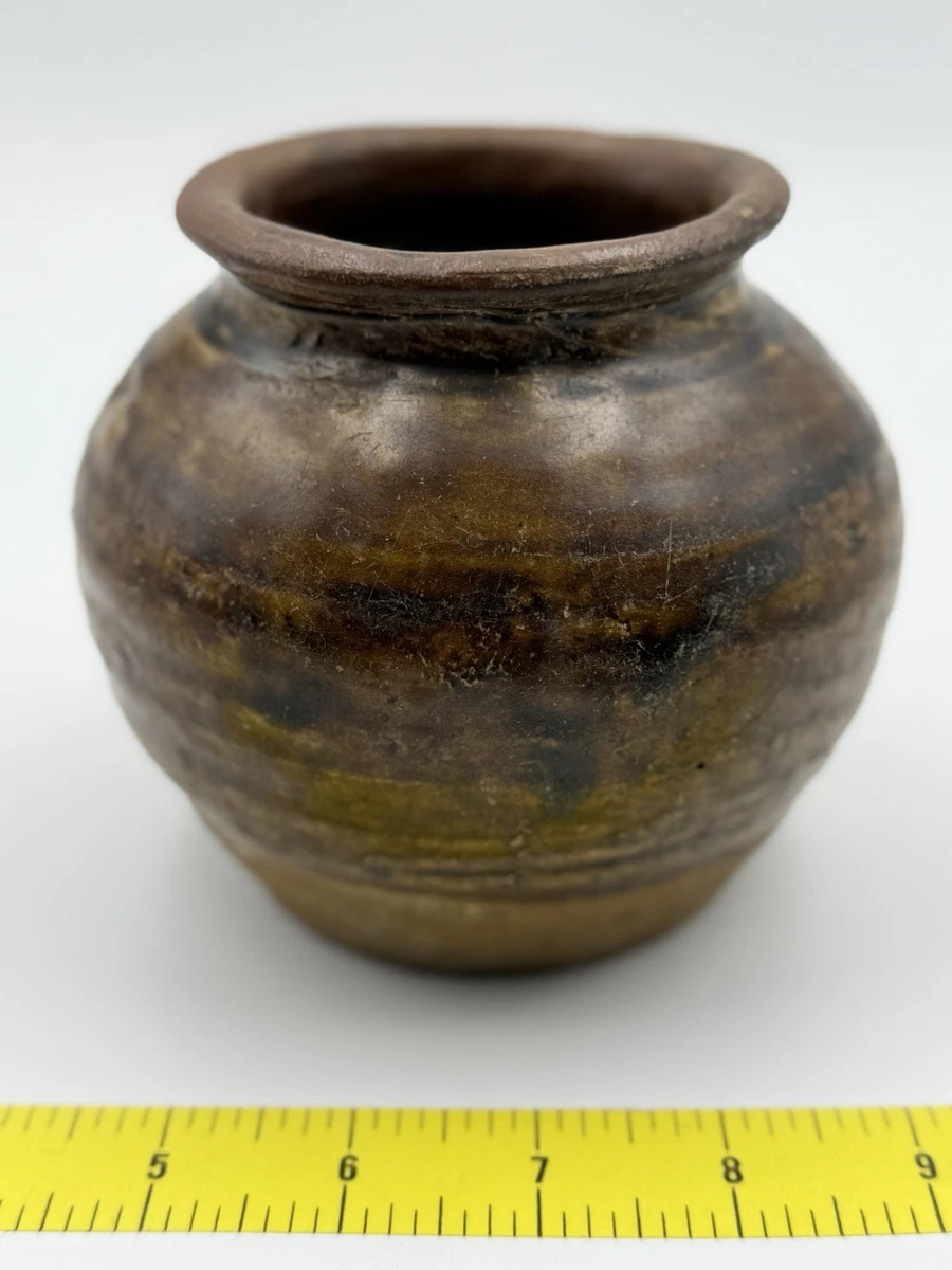 古董中国褐色陶瓷花盆| eBay