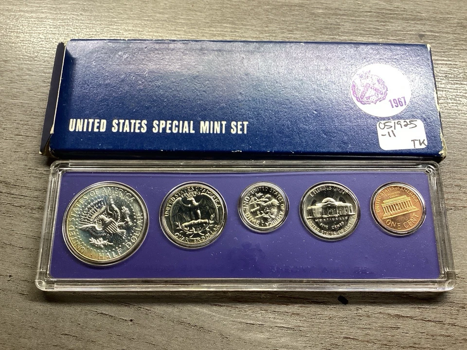 1967 U Special Mint Set SMS 5 Coin Set with OGP & Silver Kennedy 051925 11tk - Image 4 of 4