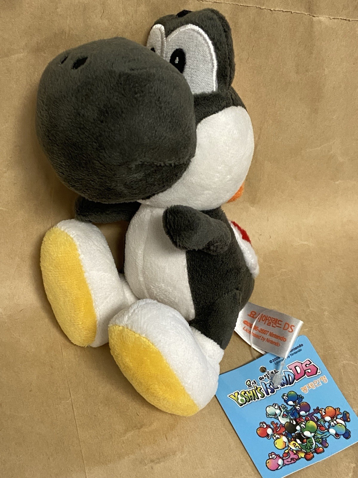 KPS Sanei Mario Yoshi’s Island DS 5” Black Yoshi Plush Toy Nintendo 2009
