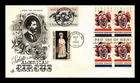 AMERICAN CIRCUS CLOWN FDC SCOTT 1309 BLOCK OF 4 COMBO ARTCRAFT US COVER