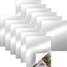 12 Pcs Self Adhesive Acrylic Mirror Tiles,10 x 15cm/4" x 6" Frameless Mirror ...