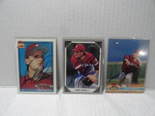 3 - PHILLIES - TOMMY GREENE SIGNED BASEBALL CARDS AUTOGRAPH - NM/M - 1991