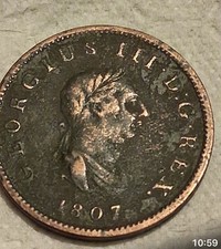 1/2 Penny 1807 Great Britain. George III. Copper
