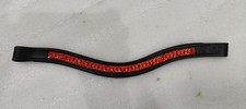 3 Row Orange Crystal Leather Horse Bridle Browband For Horse Free Ship