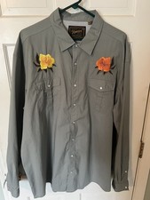 Howler Bros Pearl Gaucho SnapShirt Embroidered Hibiscus Floral XXL 2XL EUC