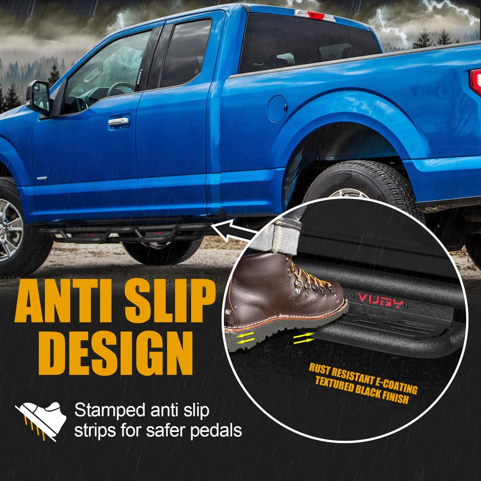 New Side Steps For 2017-2025 Ford F-250 F-350 F-450 F-550 Super Cab/Extended Cab - Image 3 of 4