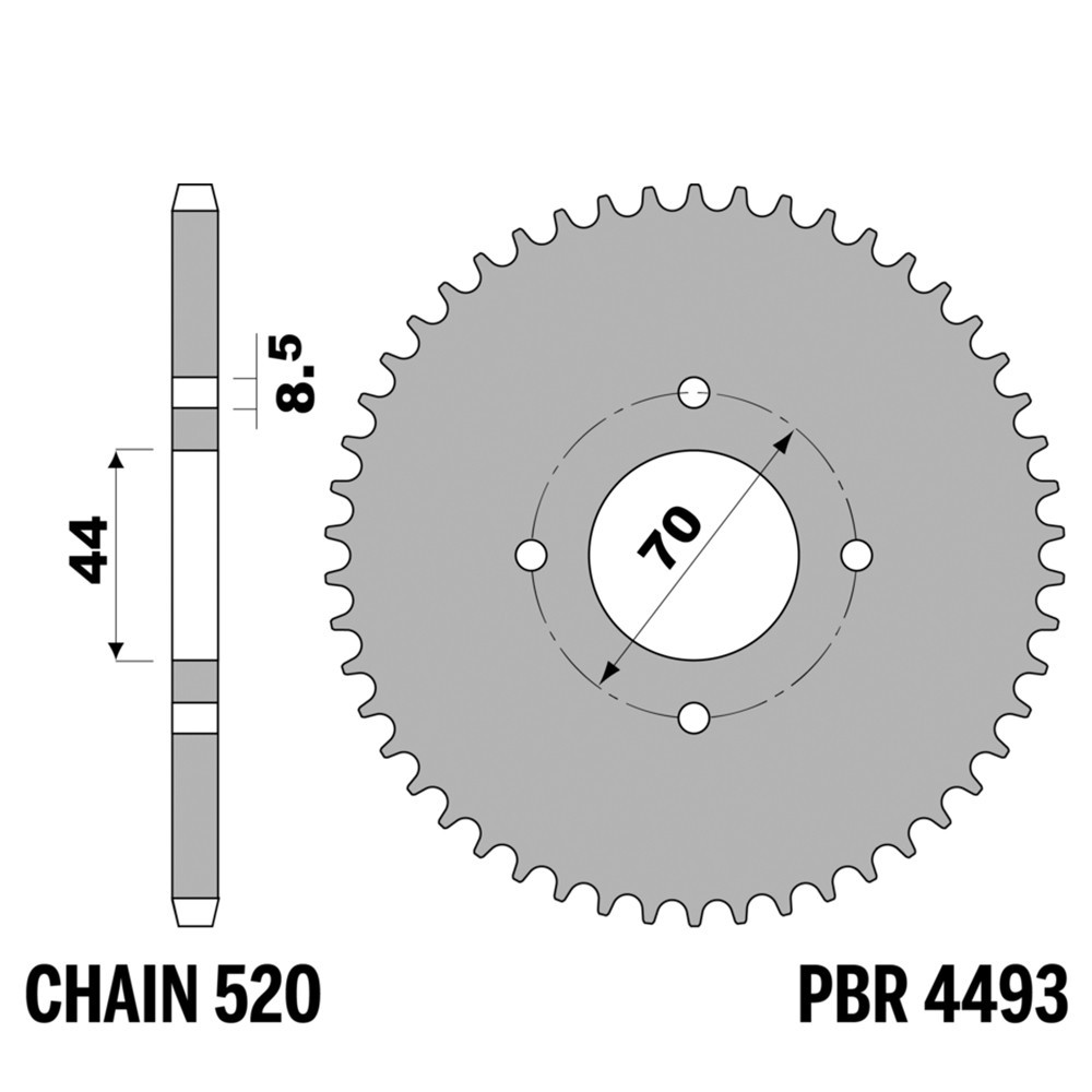 Pignon arrière PBR pas 520 22 dents acier Suzuki LT Quadsport 80 1989-2006