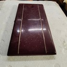 Vintage Burgundy Enamel Cigarette Case Silver Stripe Art Deco Maroon Tobacciana — photo 5