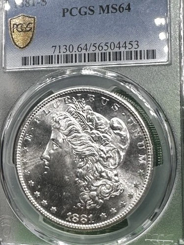 1881-S Morgan Silver Dollar Uncirculated PCGS MS64 Great Coin