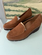 Vionic Ava Womens Loafers & Slip-Ons Toffee Brown Suede Water Repellent 8 Wide