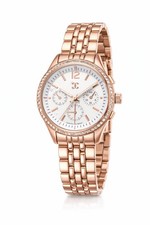 Men s Rose Gold Quartz Watch Crystal Bezel Bracelet Style Dress Timepiece