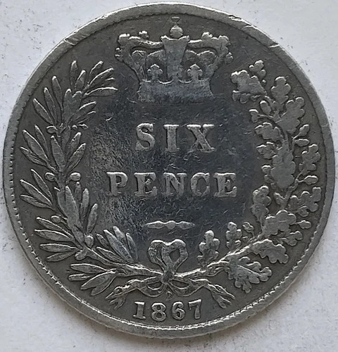 1867 Victoria Sixpence — photo from the most recent tracked eBay sale