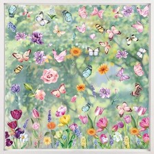 132 Pcs Spring Window Clings, 9 Sheets Window Decoration Tulip Butterfly