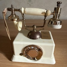 Vintage Antique Telephone Musical Petrol Table Lighter 1960’s Japanese Cream