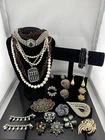 1LB VINTAGE Costume Jewelry Lot Rhinestone + SOME SIGNED Regency Kramer Austria