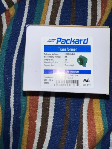 Packard PF4031OEM Transformer 120/208/240 Volts 40VA 24V Sec. Rheem 46-101905-01