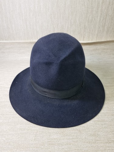 Borsalino Alessandria 1857 Water Repellent Fedora Hat Size 6 7/8 Navy - Picture 6 of 13