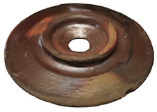 Part- Butter Churn LID, Stoneware, 19th C, Varied Firing Colors, Textures, 8"