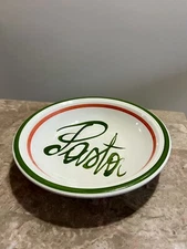 Large Vitantonio Hand-Painted orange Green 13” Pasta Serving Bowl Italy