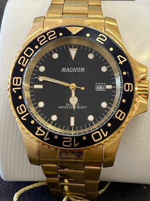 NEW Magnum gold tone Stainless Steel Quartz Analog Watch CASE
