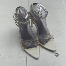 Bcbg Maxazria Daryl White  Clear Strapy Open Pointed Toe Heels Women  s Size 9
