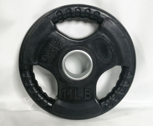 5 kg Olympic Barbell Weight Plate Tri-Grip,1 Single Rubber Encased Weight 11 lbs - Picture 1 of 2
