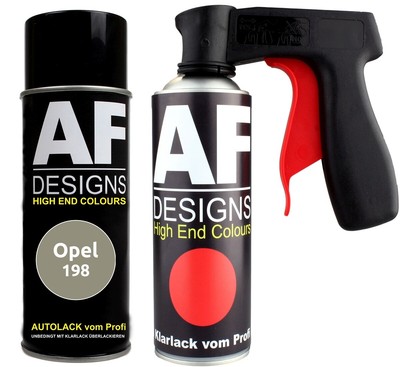 Spraydosen Griff Set für Opel 198 Rocky Coast Metallic Klarlack Handgriff