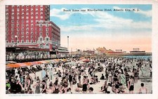 Ritz Carlton Hotel Atlantic City NJ New Jersey Beach Scene Vtg Postcard G46