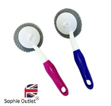 Sponge Stainless Steel W/ Handle Dish Washing Up Scourer Brush Scrub Pad Kitchen