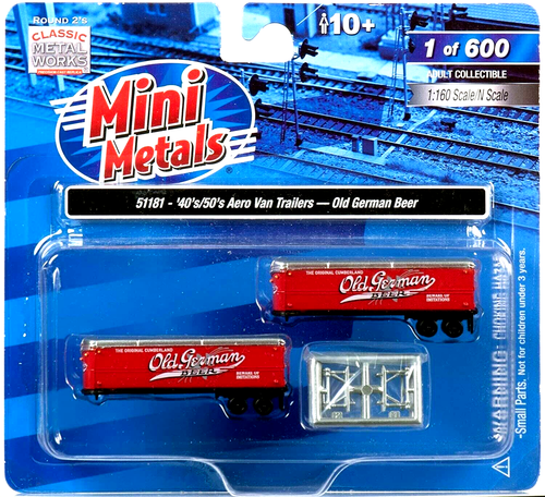 2@ trailers OLD GERMAN BEER 32FT AEROVAN TRAILERS N SCALE RTR RED 1/160 built - Picture 9 of 12
