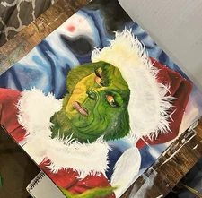 Hand painted Grinch Portrait