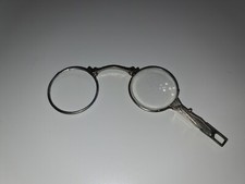 Antique lorgnette folding opera reading eye glasses spectacles metal Victorian