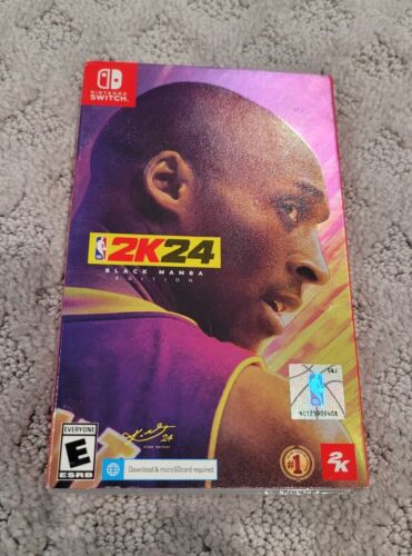 NBA 2K24 Kobe Bryant Black Mamba Edition Nintendo Switch ZAPIECZĘTOWANY z pokrywą wsuwaną - Zdjęcie 1 z 4