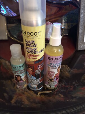 LOT OF 3 THE BALM EN ROOT SPRAY GEL/HAIR SHINE SERUM/HAIR SPRAY 