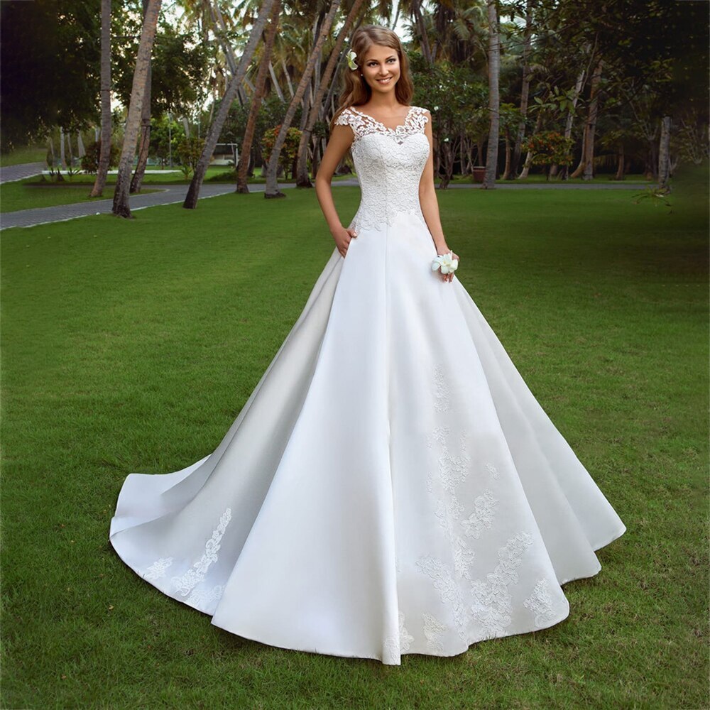 satin ball gown wedding dress with pockets Wedding Dresses With Pockets