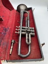 Vintage 1920's Frank Holton Trumpet Elkhorn - Parts Horn w/ case and mouthpiece