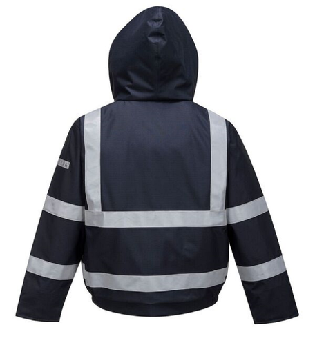 BIZ FLAME RAIN FR INSULATED BOMBER JACKET NAVY SIZES S-6XL S783 2" FR REF TAPE * - Picture 3 of 3