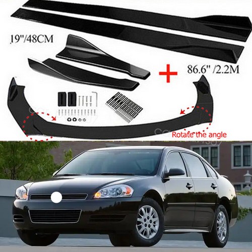 Front Bumper Lip Spoiler Splitter Body Kit+Side Skirt For Chevrolet Impala