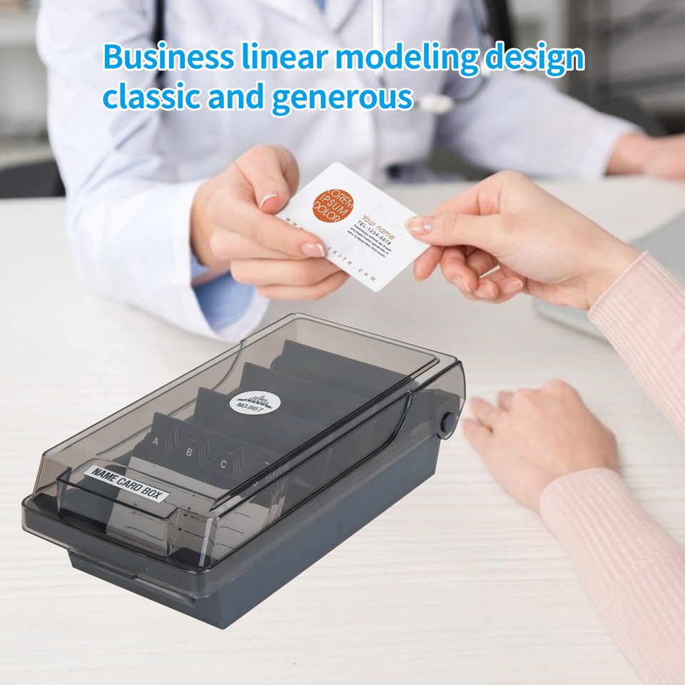 Name Box Business Holder For Desk With Dividers And Index K3W3 eBay