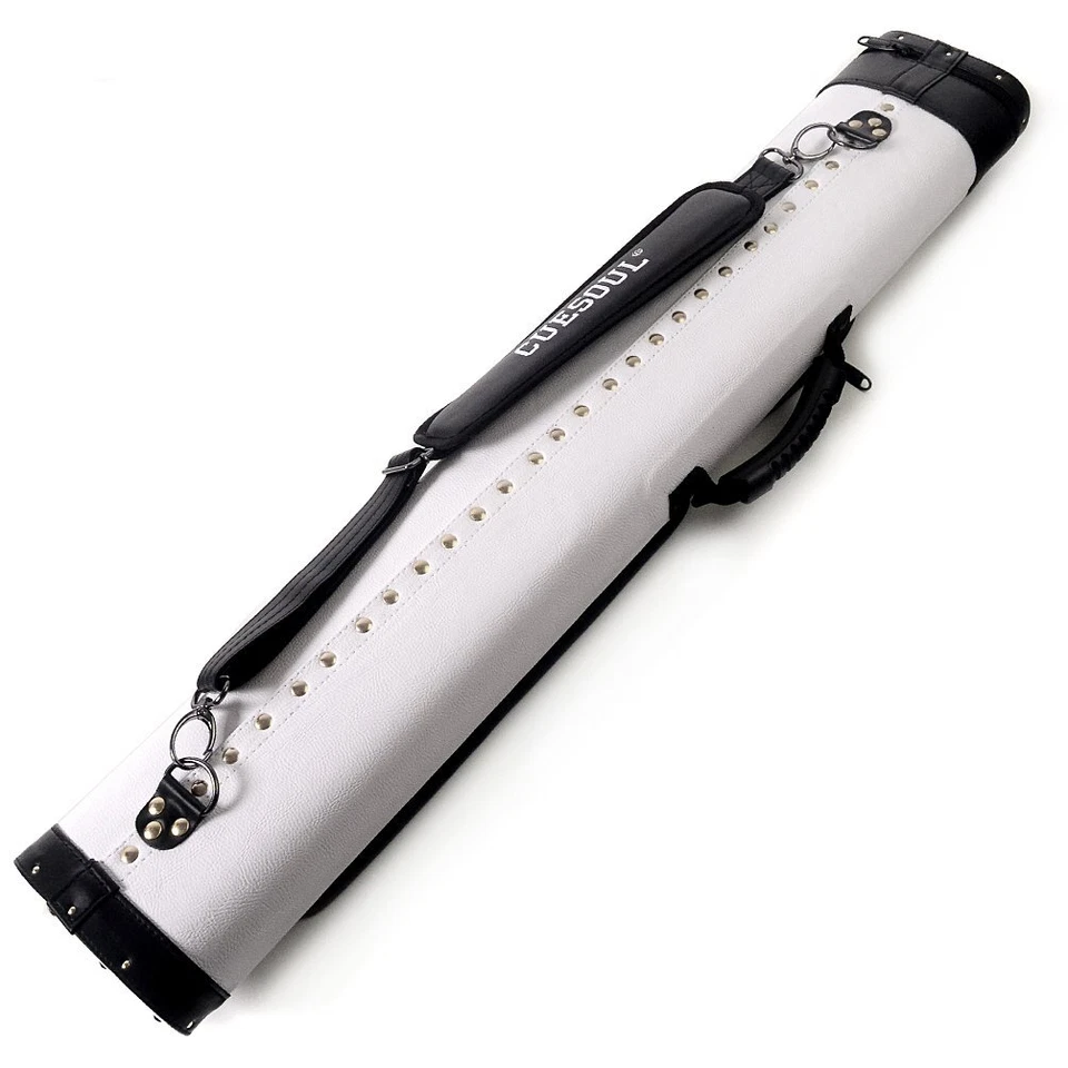 Estuche rígido para tacos de billar CUESOUL 2x4 blanco - sostiene 2 culatas y 4 ejes para tacos Foto 3 de 4