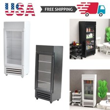 Mini Dollhouse Miniature Refrigerator Model 1:12 Scale Wooden Fridge US Stock 