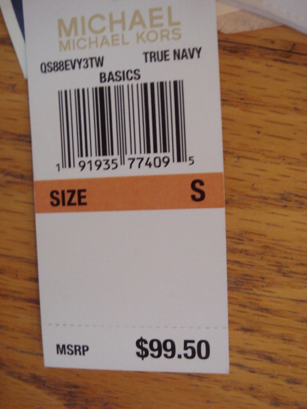 Abito Michael Kors S nuovo con etichette maglia bianca navy $99